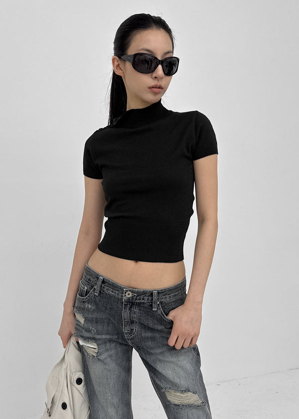 [MADE] Chav Button Short Sleeve Knit
