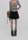 Burle zipper cotton mini skirt pants