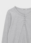 [MADE] The Nell Waffle Henley Neck Long Sleeve Tee