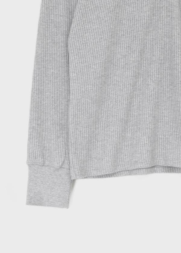 [MADE] The Nell Waffle Henley Neck Long Sleeve Tee