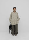 Blanket washed field half jacket