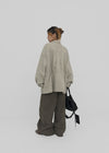 Blanket washed field half jacket