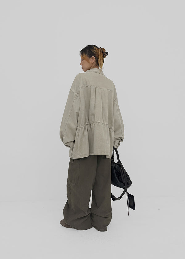 Blanket washed field half jacket