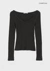 [MADE] Liav Knit-like V-neck Long Sleeve Tee