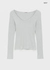 [MADE] Liav Knit-like V-neck Long Sleeve Tee