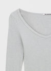 [MADE] Liav Knit-like V-neck Long Sleeve Tee