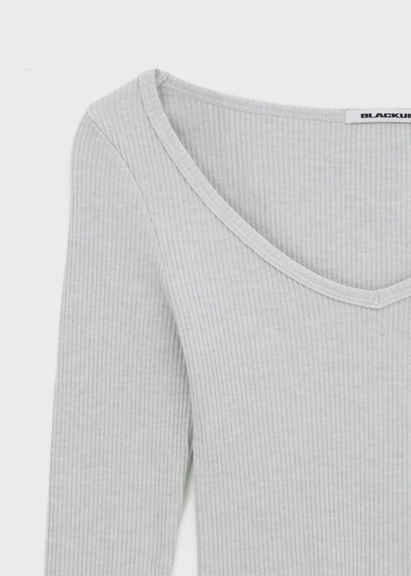 [MADE] Liav Knit-like V-neck Long Sleeve Tee
