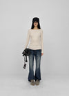 [MADE] Leel Knit-like Off-shoulder Long Sleeve Tee