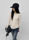 [MADE] Leel Knit-like Off-shoulder Long Sleeve Tee