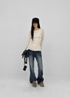 [MADE] Leel Knit-like Off-shoulder Long Sleeve Tee