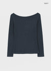 [MADE] Leel Knit-like Off-shoulder Long Sleeve Tee