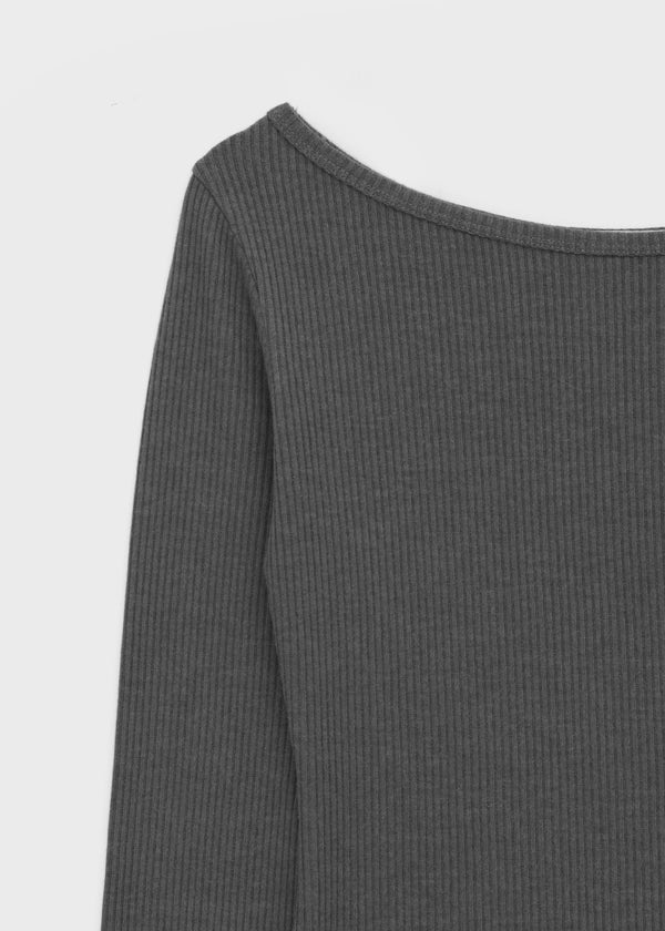 [MADE] Leel Knit-like Off-shoulder Long Sleeve Tee