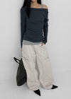 Bantis buckle wide cotton pants