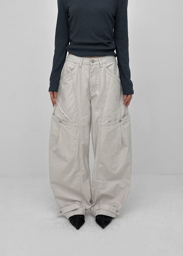 Bantis buckle wide cotton pants