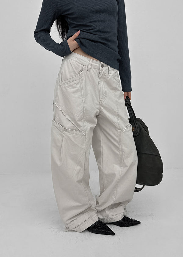 Bantis buckle wide cotton pants