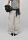 Bantis buckle wide cotton pants
