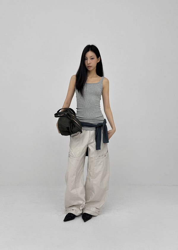 Bantis buckle wide cotton pants