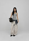 Colme Square Neck Slim Long Sleeveless