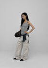 Bantis buckle wide cotton pants