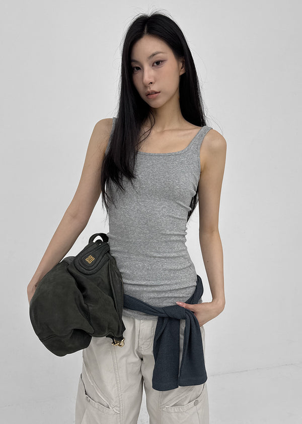 Colme Square Neck Slim Long Sleeveless