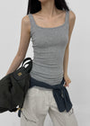 Colme Square Neck Slim Long Sleeveless