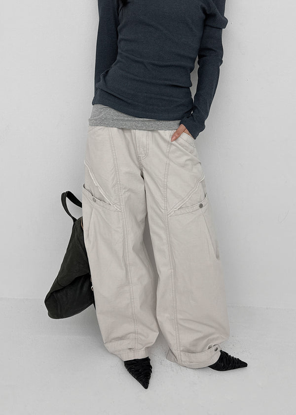 Bantis buckle wide cotton pants