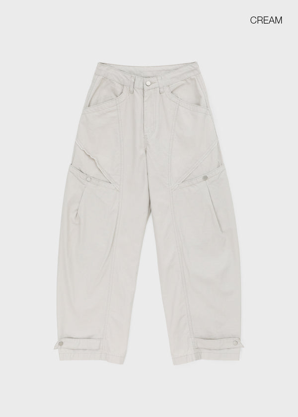Bantis buckle wide cotton pants