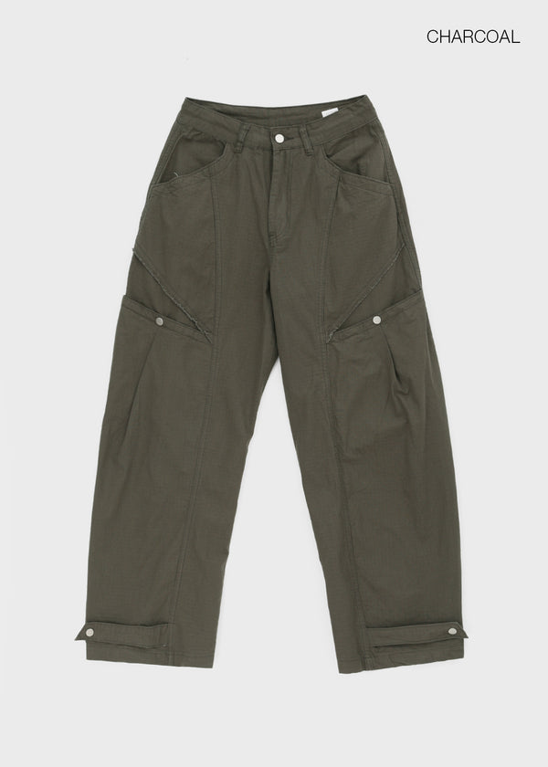Bantis buckle wide cotton pants