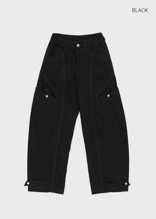 Bantis buckle wide cotton pants