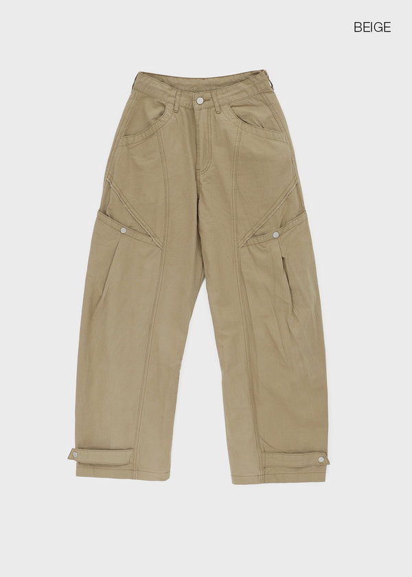 Bantis buckle wide cotton pants