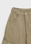 Bantis buckle wide cotton pants