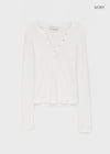 Tenkeylit V-neck Button Long Sleeve T-shirt