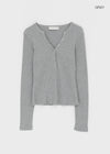 Tenkeylit V-neck Button Long Sleeve T-shirt