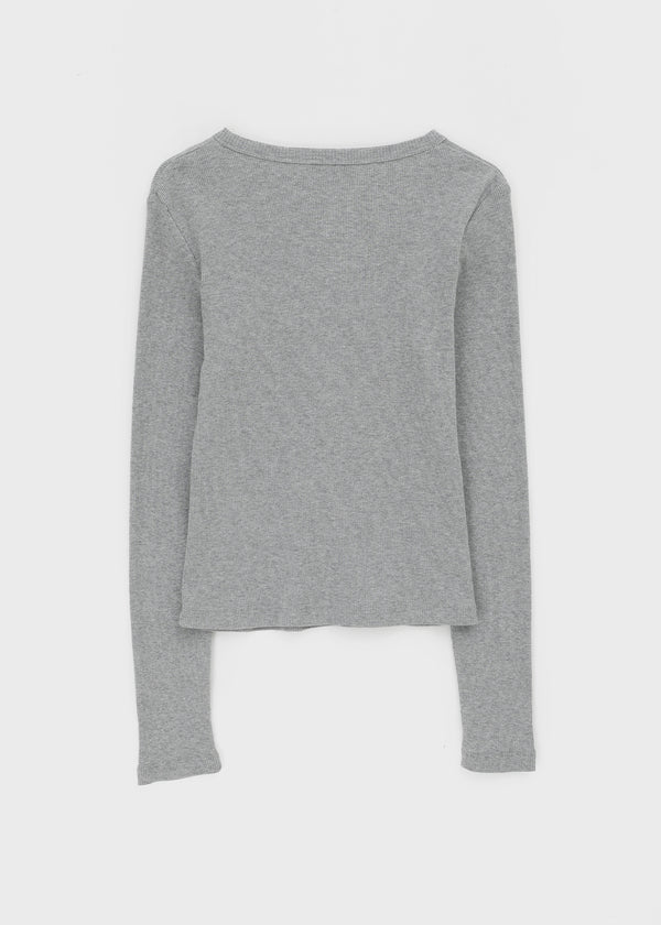 Tenkeylit V-neck Button Long Sleeve T-shirt