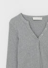 Tenkeylit V-neck Button Long Sleeve T-shirt