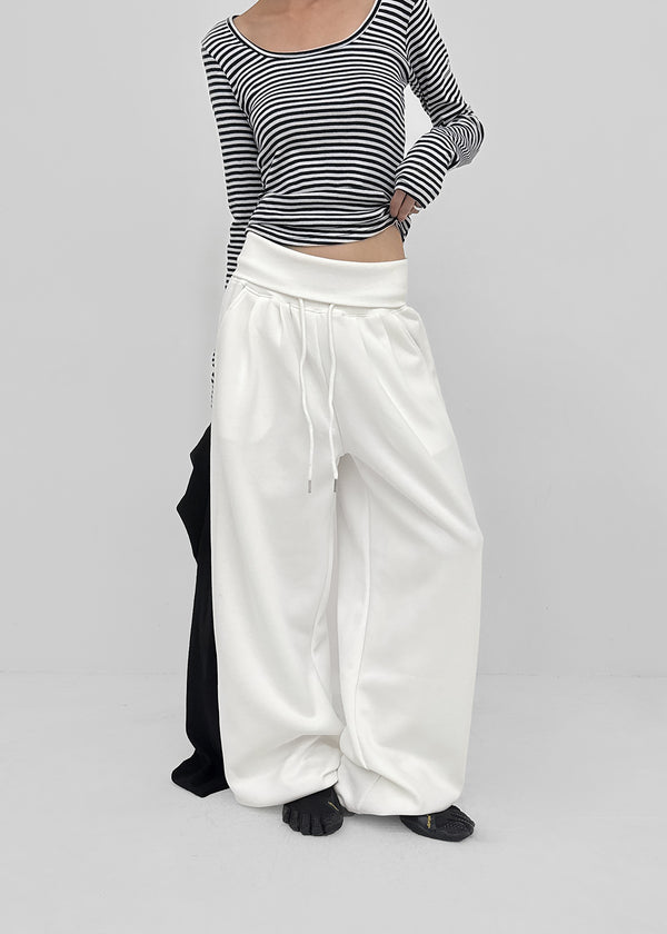 Voke Folding Wide Elastic Pants