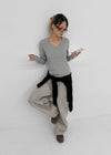 Relucton V-neck long-sleeve tee