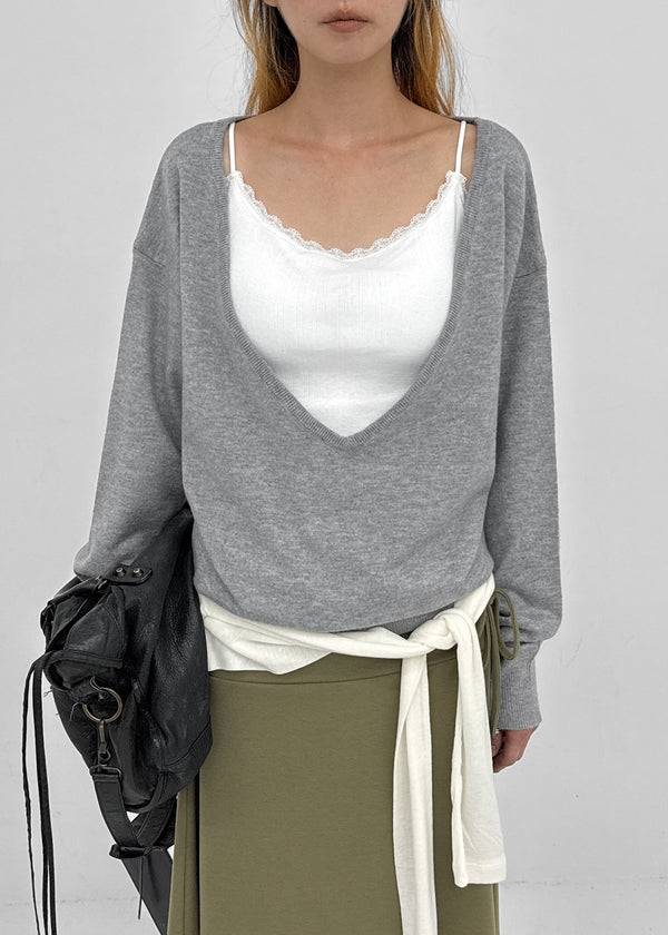 [MADE] Koziel Cashmere Deep V-Neck Knit
