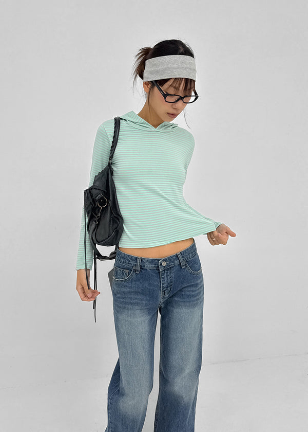 Nev Stripe Long-Sleeve Hoodie