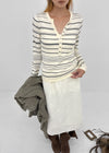 Risel striped button knit