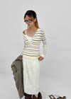 Risel striped button knit