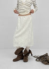 Nemesi banding jacquard midi skirt