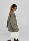Blanket washed field half jacket