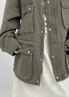 Blanket washed field half jacket