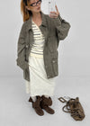 Risel striped button knit