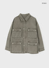 Blanket washed field half jacket