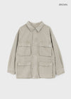 Blanket washed field half jacket