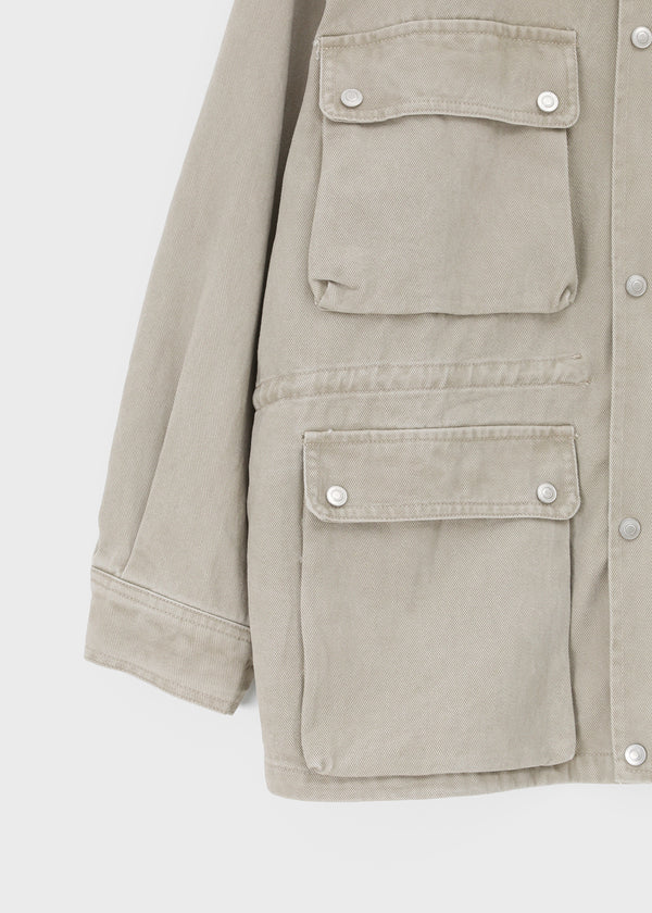 Blanket washed field half jacket