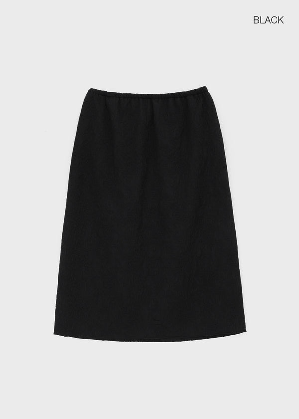 Nemesi banding jacquard midi skirt