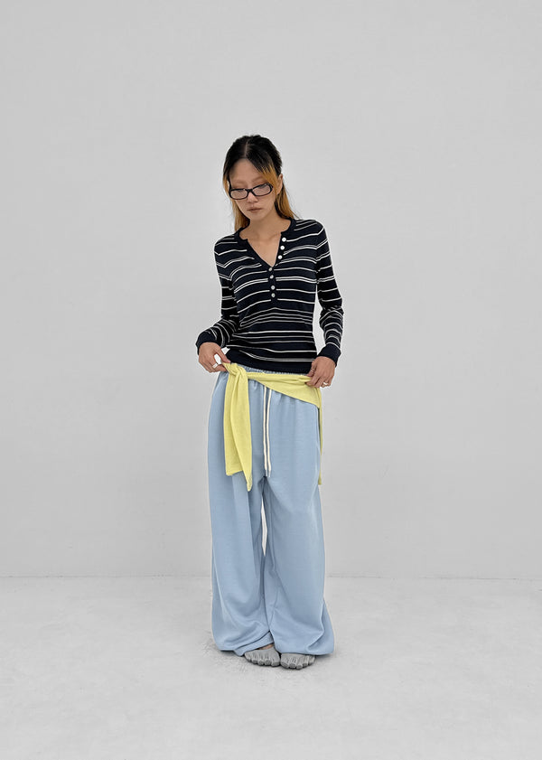 Risel striped button knit